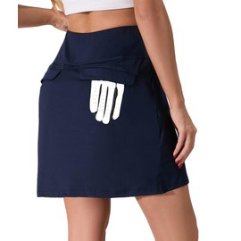 Oyamiki Women's Athletic Golf Skirt with 4 Pockets High Waisted Summer Casual Running Workout Tennis Skirts for Women