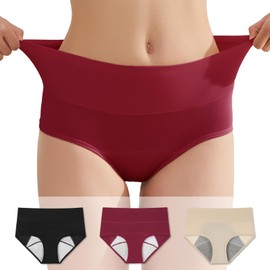 Washable Urinary Incontinence Cotton Brief Underwear for Wowen with Absorbency Leakproof Panties