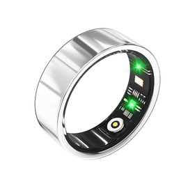Smart Ring, Fitness Tracker Ring for Women Men w/Sleep Heart Rate Blood Pressure Oxygen Monitor Bluetooth Health Ring Waterproof Pedometer Calories Step Counter, Silver #9