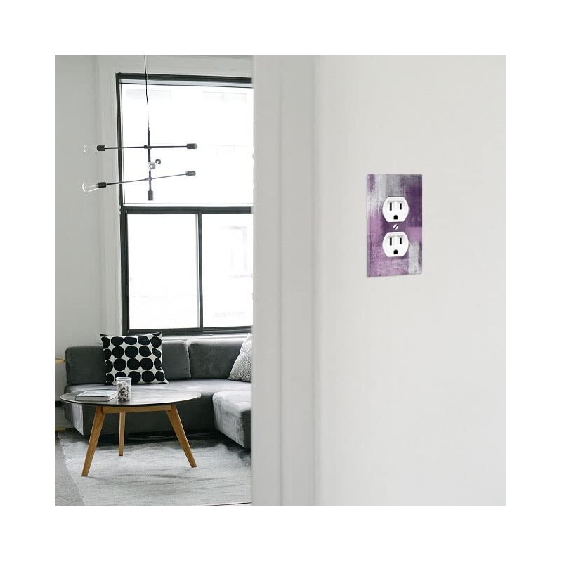 WIRESTER Duplex Outlet Cover Wall Plate/Switch Plate - Abstract Purple