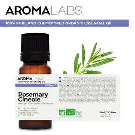 Bio - Rosemary Cineole Essential Oil - 10mL - 100% Pure, Natural, Chemotyped and AB Certified - AROMA LABS (French Brand)