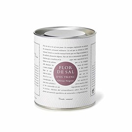 Gusto Mundial Flor de Sal d'Es Trenc with Greek Kalamata Olives - Untreated, Natural Sea Salt from Mallorca - 150g