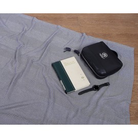 Threadmill Travel Blanket Cotton Viscose derived from Bamboo - Airplane Premium Soft Light Blanket Throw with Black Leather Bag(Grey Color) Compact & Portable Blanket for Travel, Car, Picnic & Camping