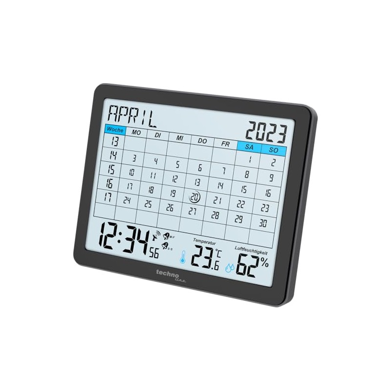 Technoline WT2600 Desk Calendar, Temperature Display, Humidity Display, Min/Max Display,