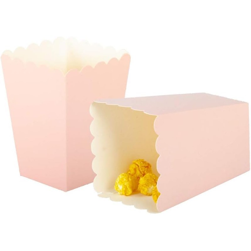 We Moment Zone 24pcs Pink Popcorn Boxes Mini Paper Popcorn