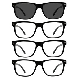 WEMOOTANTS Reading Sunglasses 1.25 for Women 3 Pack Large Square Readers 125 Men's Sun Reader Glasses 1.00 +1.25 1.50 1.75 2.00 2.25 2.50 2.75 3.00 3.50 4.00 Black Frame with Spring Hinge