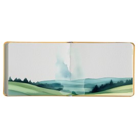 Watercolour Sketchbook Journal 300gsm /140lb 100% Cotton Paper 24 Sheets Cold-Pressed Journal Sewn Binding 8.3" X 5.8" Album Artists Wet Media and Mixed Techniques - Ochre Leatherette Cover