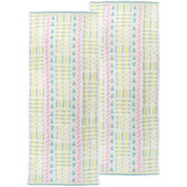 Hayashi FH417401 Face Towels, Set of 2, Approx. 13.4 x 31.5 inches (34 x 80 cm), Pastel Mignon, Blue