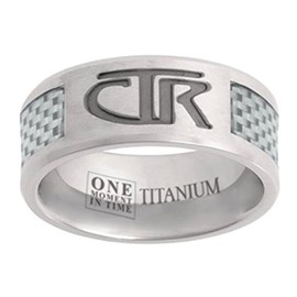 One Moment In Time J113w Size 11 White Titan Titanium with White Carbon Fiber inlay Ring Mormon LDS CTR