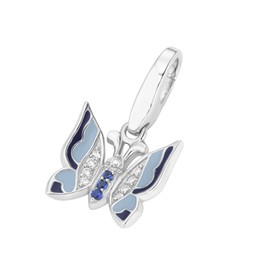 Giorgio Martello Milano Charm Schmetterling, Silber 925 Blau, Onesize 925 Sterling Silber