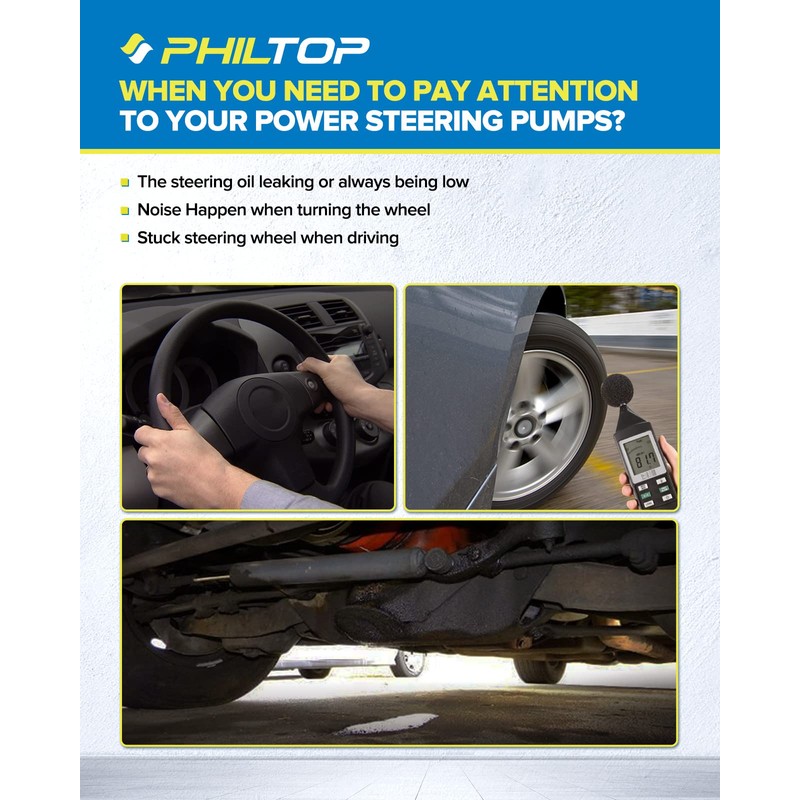 PHILTOP Power Steering Pump 21-5229 for 1995-2004 Tacoma 3.4L, 1996-2000