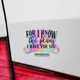 Holographic Decal Stickers of for I Know The Plans I Have for You Premium Waterproof Vinyl Decal Stickers for Laptop Phone Accessory Helmet Car Window Mug Tuber Cup Door Wall Decorati NVCVER3g1992aHO