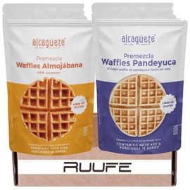 Almojabana & Pandeyuca Alcaguete Waffles (2 pack) Cheese bread & Cassava bread Cheese waffle Gluten Free & no added sugar Works with Waffle Maker Alcaguete Waffles Alcahuete Waffles