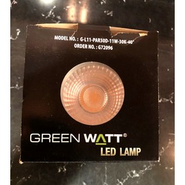 Green Watt PAR30 11 Watt 3000K Warm White  75 W Halogen 850 Lumens 25,000 Hours