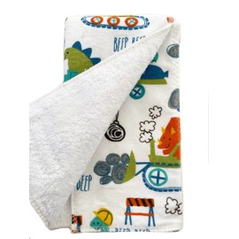 Random Print - Baby Burping Cloth Gift Set, Soft and Absorbent, Trifold Spit Up Rags for Infants, XLarge (3-Count, Boy)