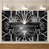 Uiiooazy 5x3ft Black Birthday Backdrop Photograph White Grey Geometric Photo