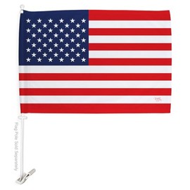 American Flag For Car Independence Day Flags Bandera Para Carros Window Clip Pole Mount Truck Rod Auto Accessories Decorations For 4th Of July Memorial 911 USA Poster Sign Gift For Him Patriotic Decor