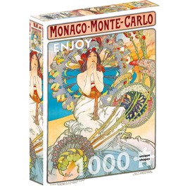 ENJOY-1560 Monaco Monte Carlo, Alphonse Mucha, Jigsaw Puzzle, 1000 Pieces
