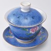 Tenka Tea Ceremony, Gold Painted Enamel Lid Bowl, 6.3 fl