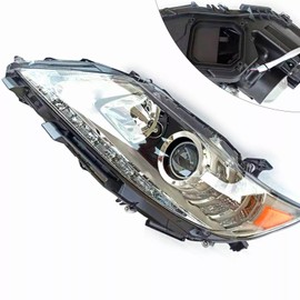 WsrrLun HID Xenon Headlight Assembly for Lexus ES350 ES300h 2013 2014 2015 Left Driver Side Front LED Head Lamp Replacemnt w/Clear Lens Chrome Housing 8118533B50 LX2518140 (Left Driver Side)