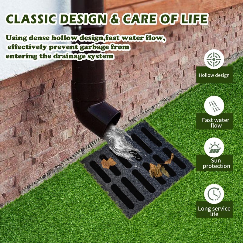 Cast Iron Drain Grate, 24 * 24in Outdoor Drain Cover,