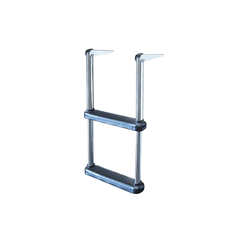 JIF Marine Telescoping Transom Drop Ladder – 2-Step Stainless Steel