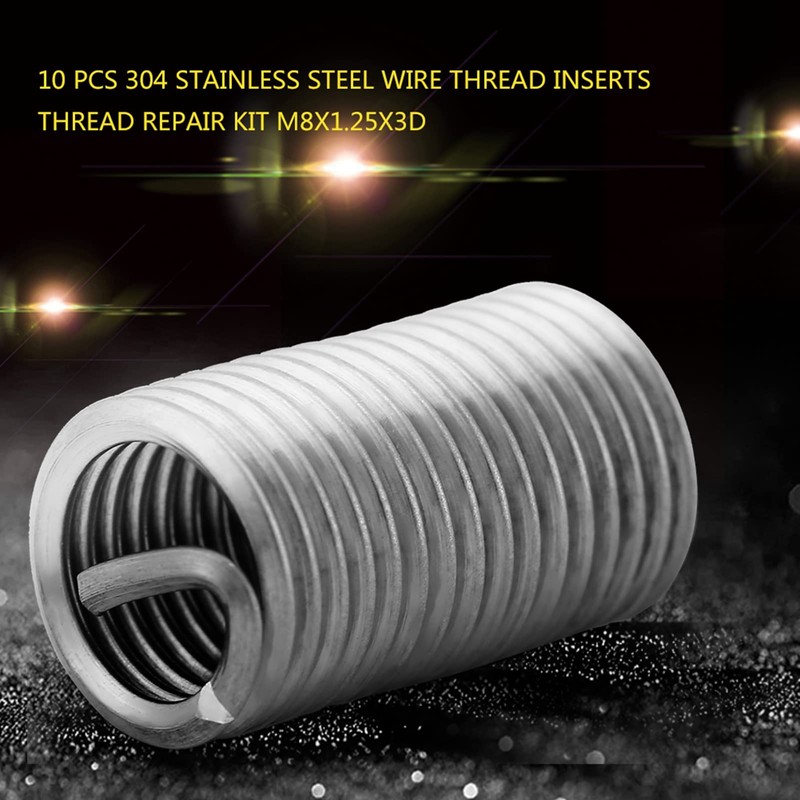 Thread Repair Kit, Wire Thread Repair, 10 Pieces Wire Insert