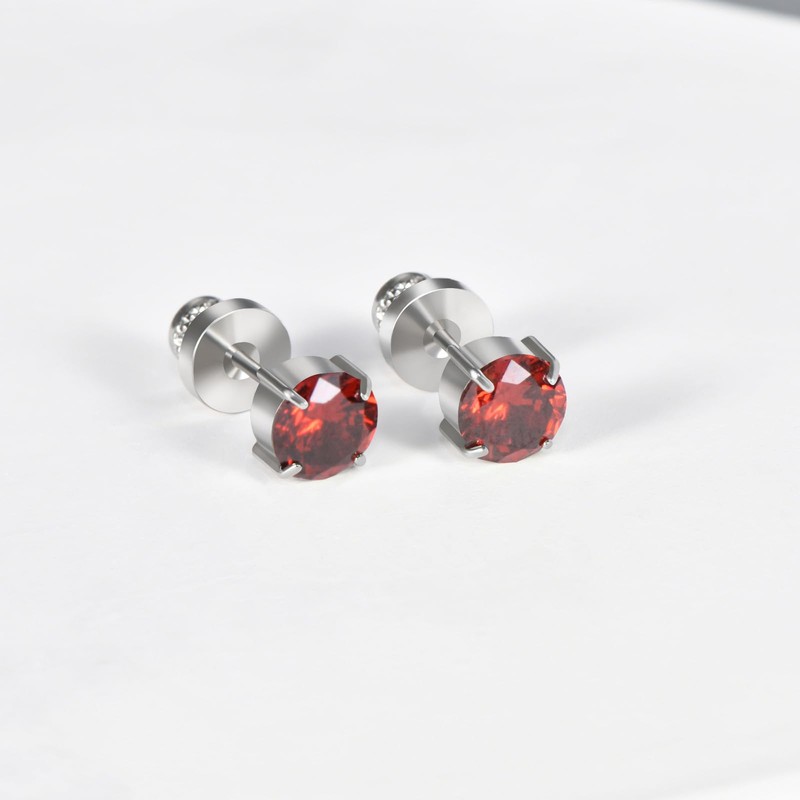 Titanium Stud Earrings for Women Men, Hypoallergenic Double Side 5A