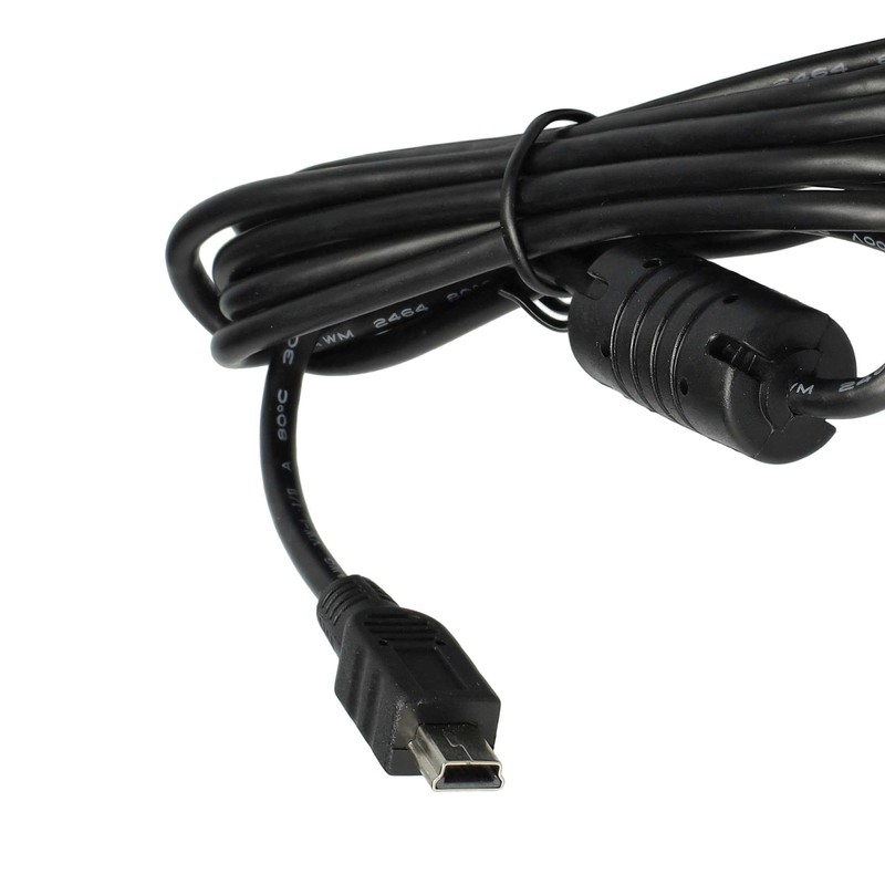 vhbw KFZ-LADEKABEL AUTOLADEKABEL für Navigationsgeräte mit Mini-USB-Anschluss mit Integriertem TMC-Empfänger