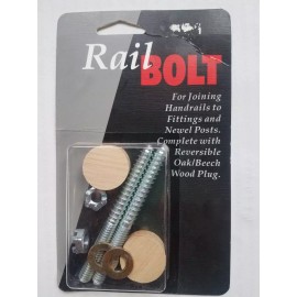 FASTENER UNLIMITED RAIL BOLT TEM NO. 6288  OAK/BEECH REVERSIBLE PLUG