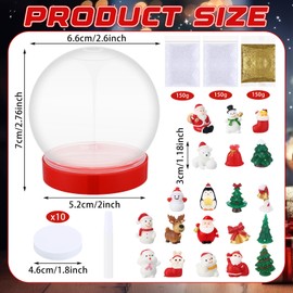 Chunful 44 Pcs Christmas DIY Snow Globe Kit Water Globes Making Kit with Mini Figurines Accessories Make Your Own Glitter Crafts for Christmas Party Favors Arts and Crafts Home Decor