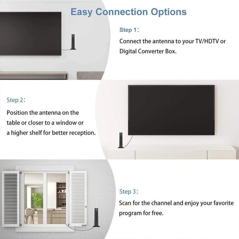 Unbranded 6000 Miles Upgraded TV Antenna Digital HD Antena Indoor