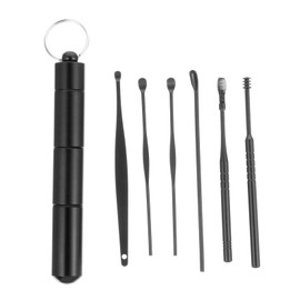 ORFOFE 6-Piece Ear Wax Removal Kit Stainless Steel Ear Wax Scoop Set Spiral Tools Portable for Adults and Travel