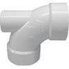 Genova 73032 Low Heel Inlet Dwv Pipe Elbow, 90 Deg, 3 X 3 X 2 in, Hub, SCH 40, PVC, 3" x 2"
