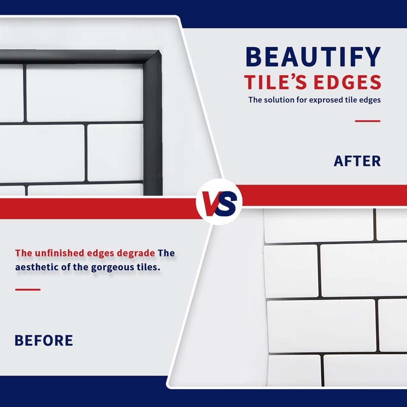 25 Ft Peel and Stick Trim for Backsplash Tile Edge,