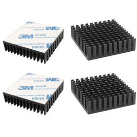 CTRICALVER Heat Sink, Thermal Conductive, Thermal Runaway Protection, L40mm x W40mm x H11mm, 4-Pack, Black, Cooling Fins, Aluminum, Heat Dissipator, Fire, TV, DIY Kit, IC Chip, MOSFET, Circuit Board,
