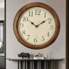 CHIRAY 16-Inch Solid Wood Silent Non-Ticking Decorative Wall Clock with