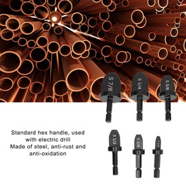 6 Piece Tube Expander Set Hex Handle Pipe Drill Copper Pipe Flaring Tool Air Conditioning Reamer Accessories Portable Steel Replacement Tool