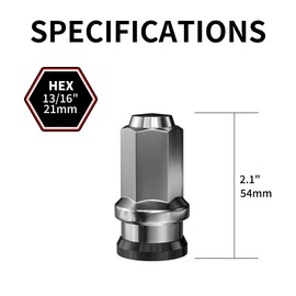 Richeer 32pcs M14x1.5 OEM Factory Style Lug Nuts for 2017-2024 F250 F350 One-Piece Large Chrome Closed End Mag Seat Wheel Lug Nuts, 13/16” (21mm) Hex Replacement OE HCPZ-1012-B, HCPZ-1012-A