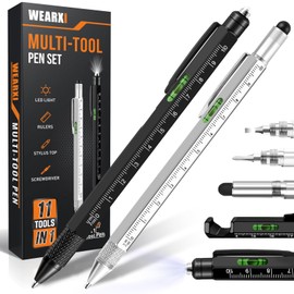 WEARXI Gifts for Men 11 in 1 Multitool Pen, Valentines Day Gifts for Him Boyfriend/Husband, Gifts for Dad, Tools for Men, Cool Gadgets Gifts for Men, Birthday Gifts for Men Who Have Everything