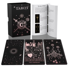 ACELION Original Tarot Card Set with Guide, 78 Pieces of Tarot Cards with Gold foil on The Surface， Fortune-Telling Game, Tarot for Beginners……