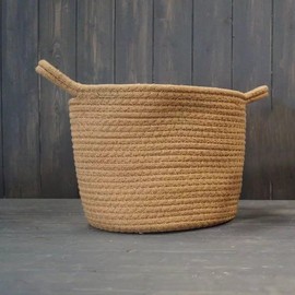 Large Jute Basket with Ear Handles 23cm Storage Basket Toys Basket Clothes Organizer
