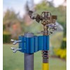 Post-Mount Sprinkler with Brass Impulse Head – Adjustable Watering Patterns,