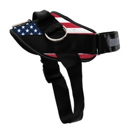 ShawnCo Essential Dog Harness, No-Pull Pet Vest with 3 Leash Clips, No Choke, Reflective, Adjustable and Padded, for Easy Walking and Training for Small, Medium and Large Dogs (Stars and Stripes, M)
