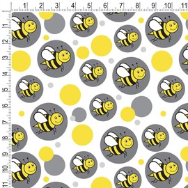 GRAPHICS & MORE Premium Gift Wrap Wrapping Paper Roll Pattern - Happy Bumble Bee Buzz Insect Honey - Grey
