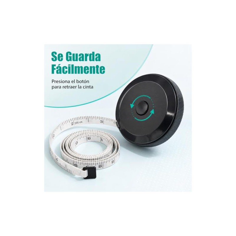 4PCS Cinta Métrica Retráctil, 1.5m y 2m, cm y Pulgadas