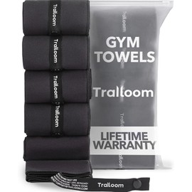 Toallas de Microfibra para Entrenamiento - Secado Rápido, Alta Absorción, Sin Olores, para Hombres y Mujeres - Toalla Deportiva para Sudor de Gimnasio, Hot Yoga, Tenis, Correr, Set de 5 en Negro