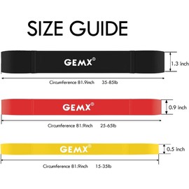 GEMX Resistance Bands, Skin Friendly, Pull Up Assist Bands for Cross Fit, Stretching, Powerlifting, Home Gym, Latex Durable Fitness Exercise Bands for Men and Women (Black)