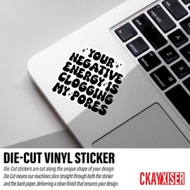 (3Pcs) Your Negative Energy is Clogging My Pores Stickers, 2" Esthetician Sticker Skin Care Waterproof Vinyl Sticker for Laptop, Water Bottle, Tumbler Esthetics Decal Gifts for Her Him 2 Inches
