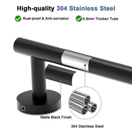 Bathroom Towel Rack, 24 Inch Towel Bar for Bathroom Wall Mounted, SUS304 Stainless Steel Bathroom Towel Holder, Total Length 26.4 Inch Towel Bar